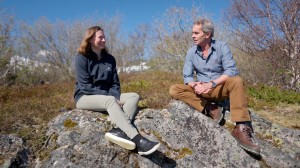 Alastair Miller in conversation with Viking expedition leader Line Overgaard