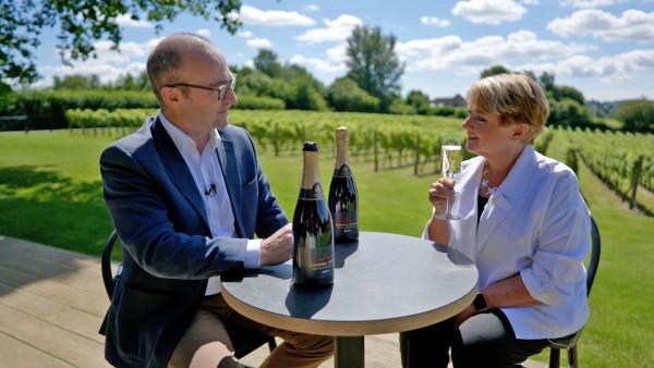 Anne Diamond raises a glass to Chapel Down Winery  