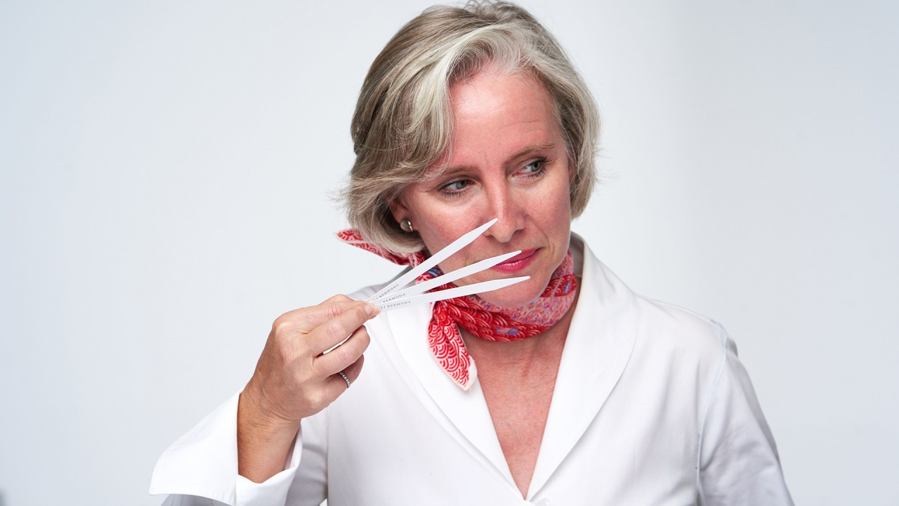 At home in Bermuda with perfumer Isabelle Ramsay-Brackstone)